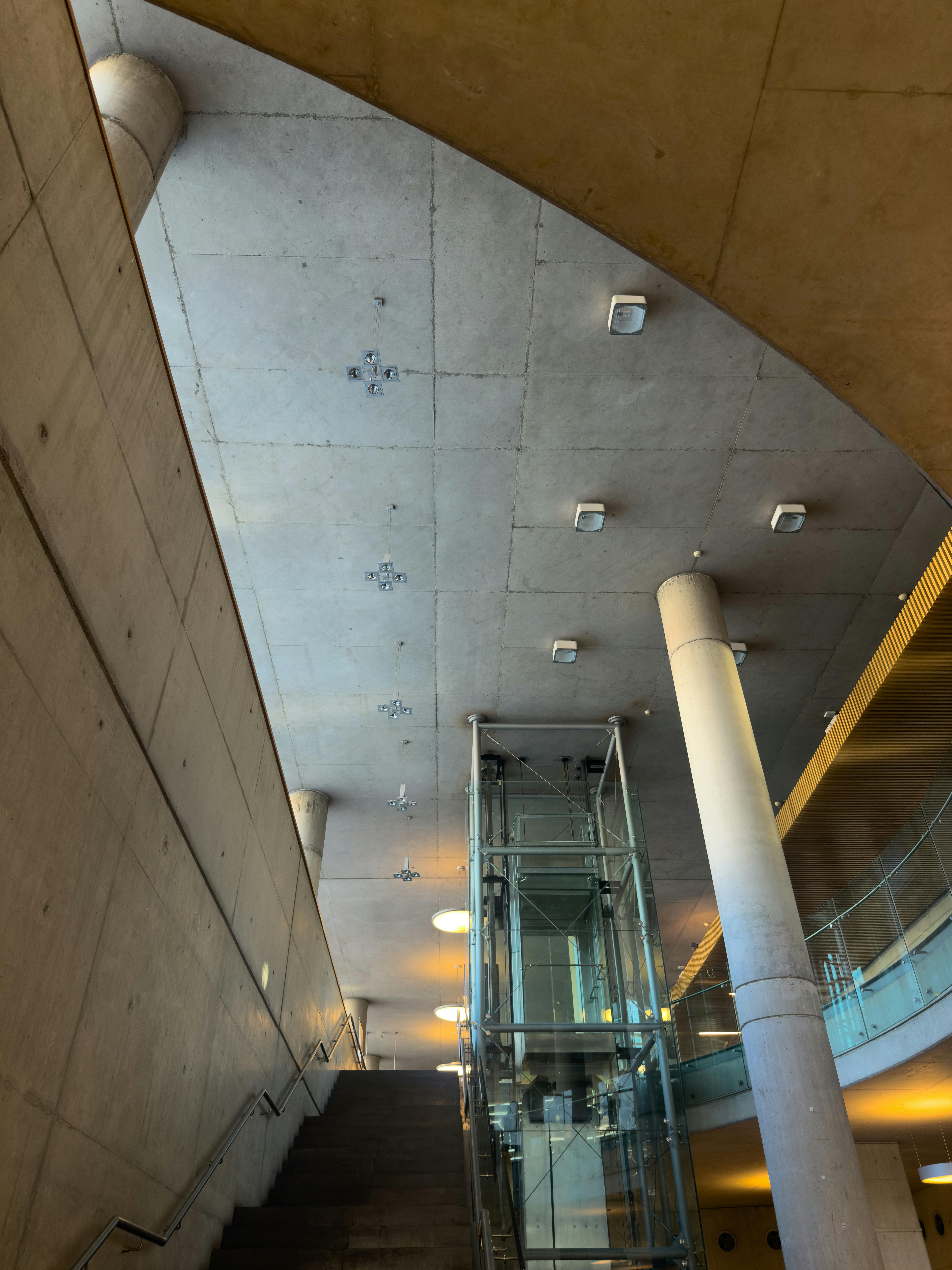 Industrial-style elevator installation